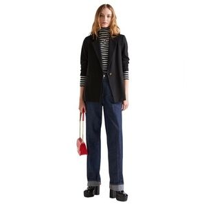 BENETTON BLAZER SUIT JACKET BLACK COLLEGIATE ACADAMIA SCHOLARLY 42